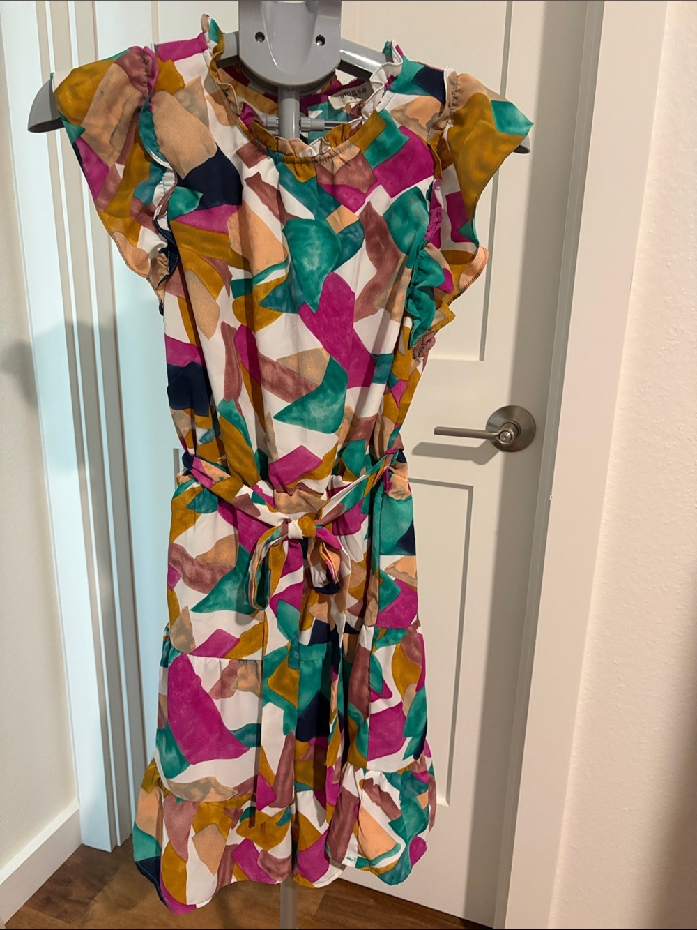 Umgee Abstract Ruffle Dress